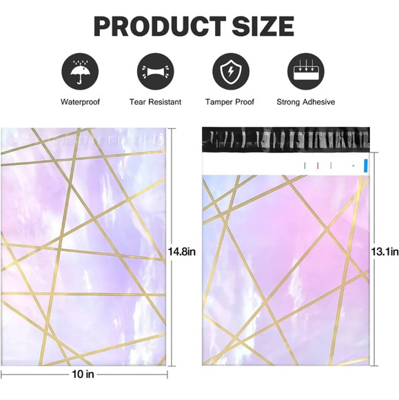 100 Pack Poly Mailers 10x13, Cute Packaging Envelope Mailers Polymailers Packagi - Picture 2 of 6